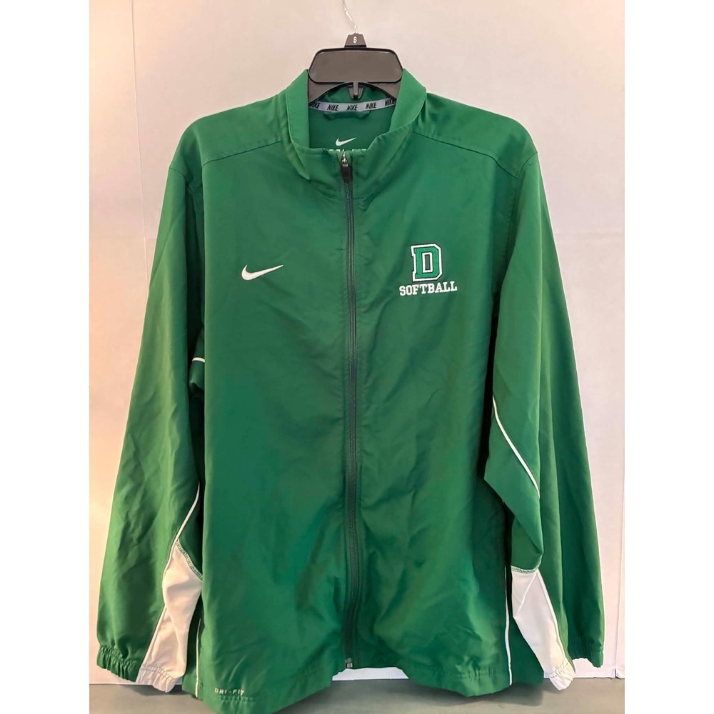 Nike D Softball Womens Large Green Dri-FIT Full Zip Team Jacket Athletic